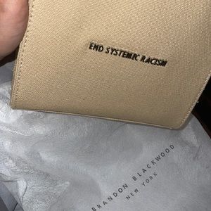 Brandon Blackwood Sand Canvas “End Systemic Racism” Mini bag